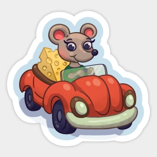 Mouse in the car Sticker